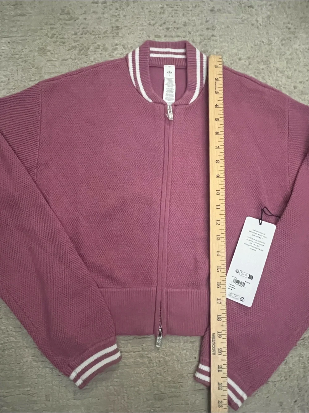 NWT ALO Tennis Club Sweater Knit Full Zip Jacket